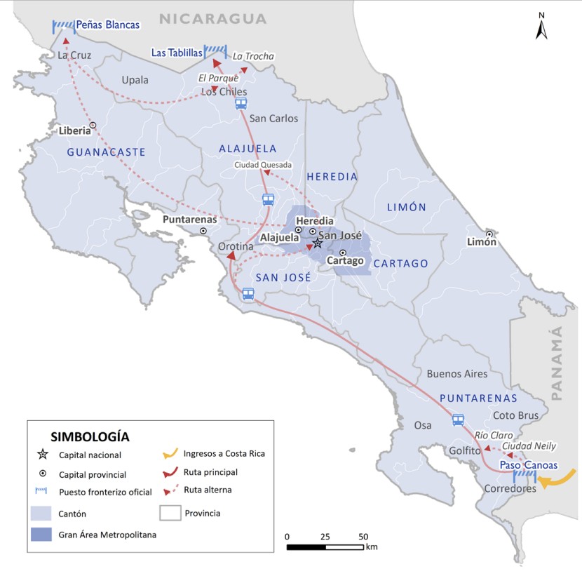 Costa Rica, en el centro de los flujos migratorios de la región